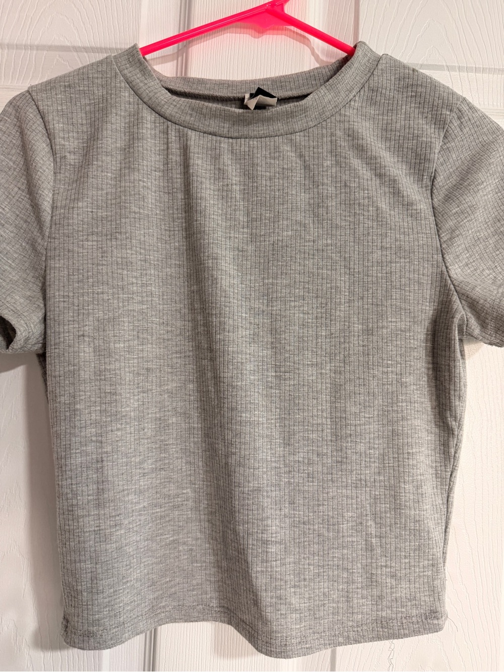 Windsor Light Gray Ribbed Short Sleeve Tee